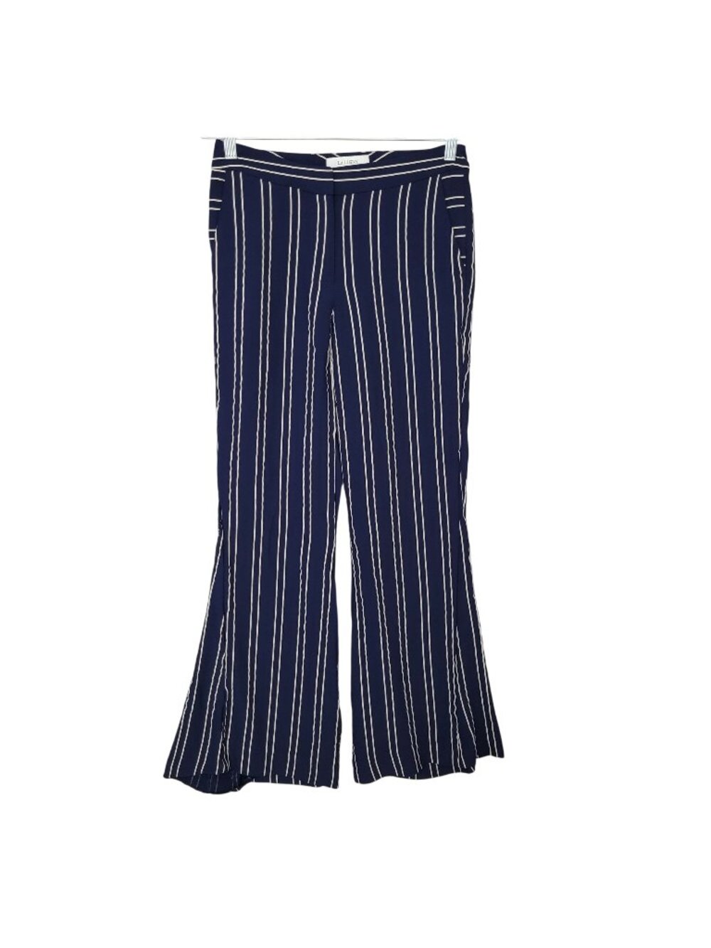 La Ligne Striped Flared Trousers Pants Womens Size 4 Navy Boho Retro
